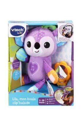 NIB  VTech Grab & Go Koala  Interactive Plush Muscial Baby Toy -French Version